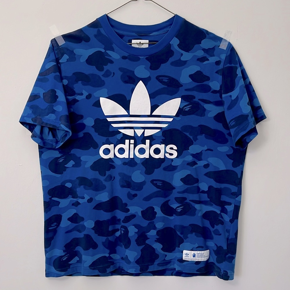 BAPE X Adidas Tee - Blue Camo -XL